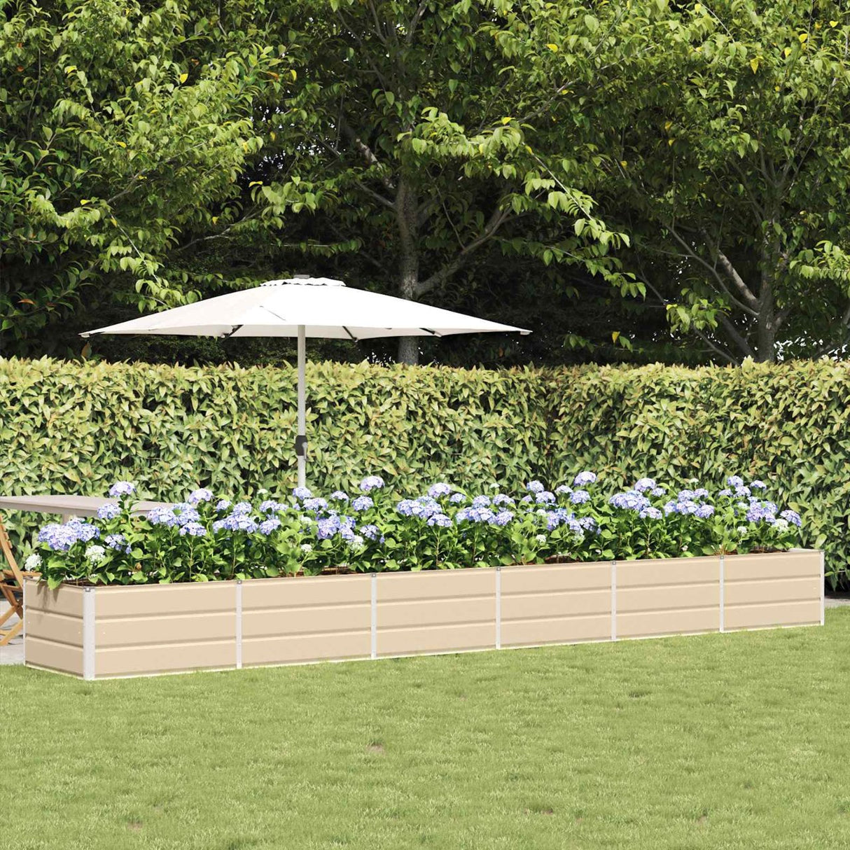 vidaXL Ivory Planter 160 x 80 x 45 cm Steel