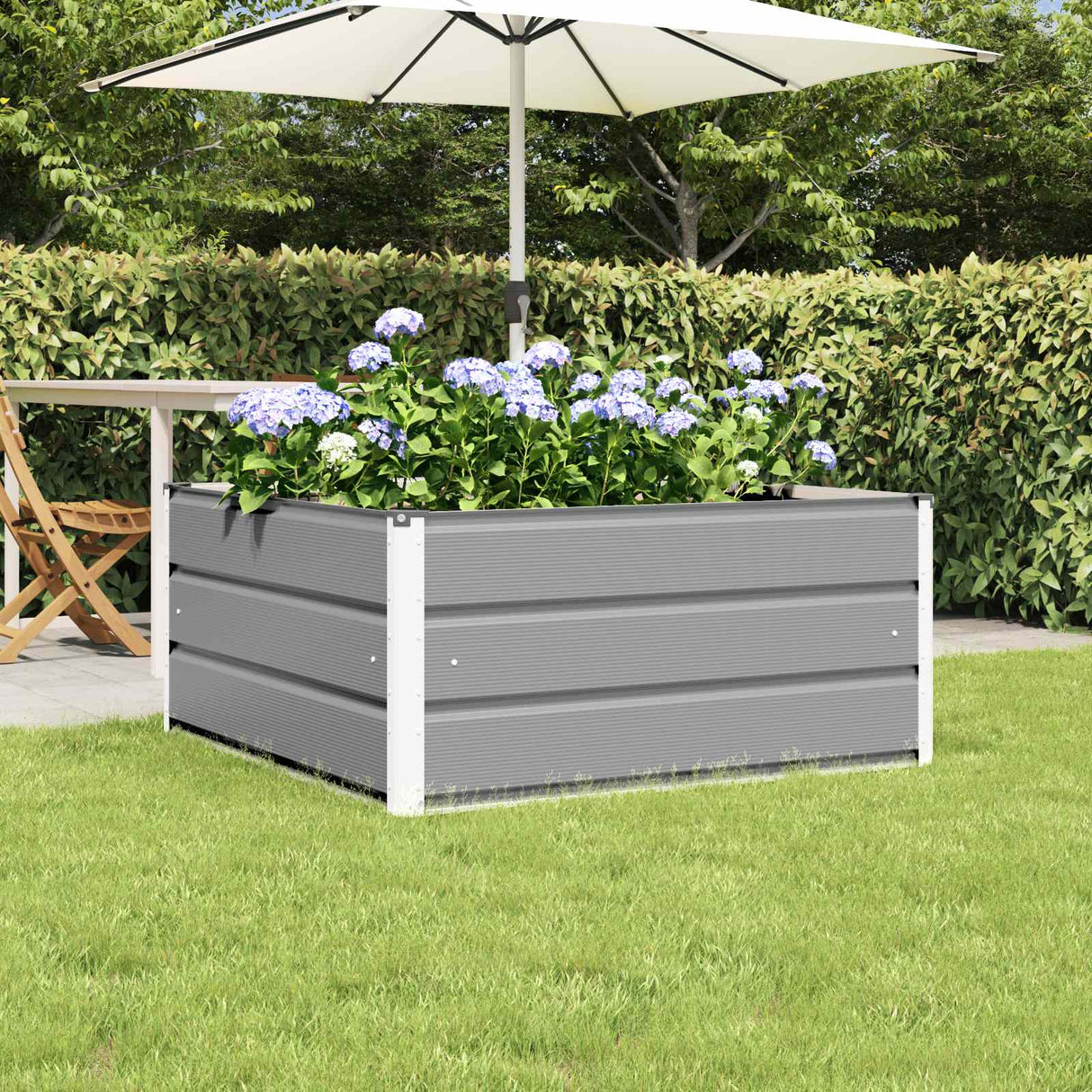 vidaXL Plantenbak Ivoor 100 x 100 x 45 cm Staal