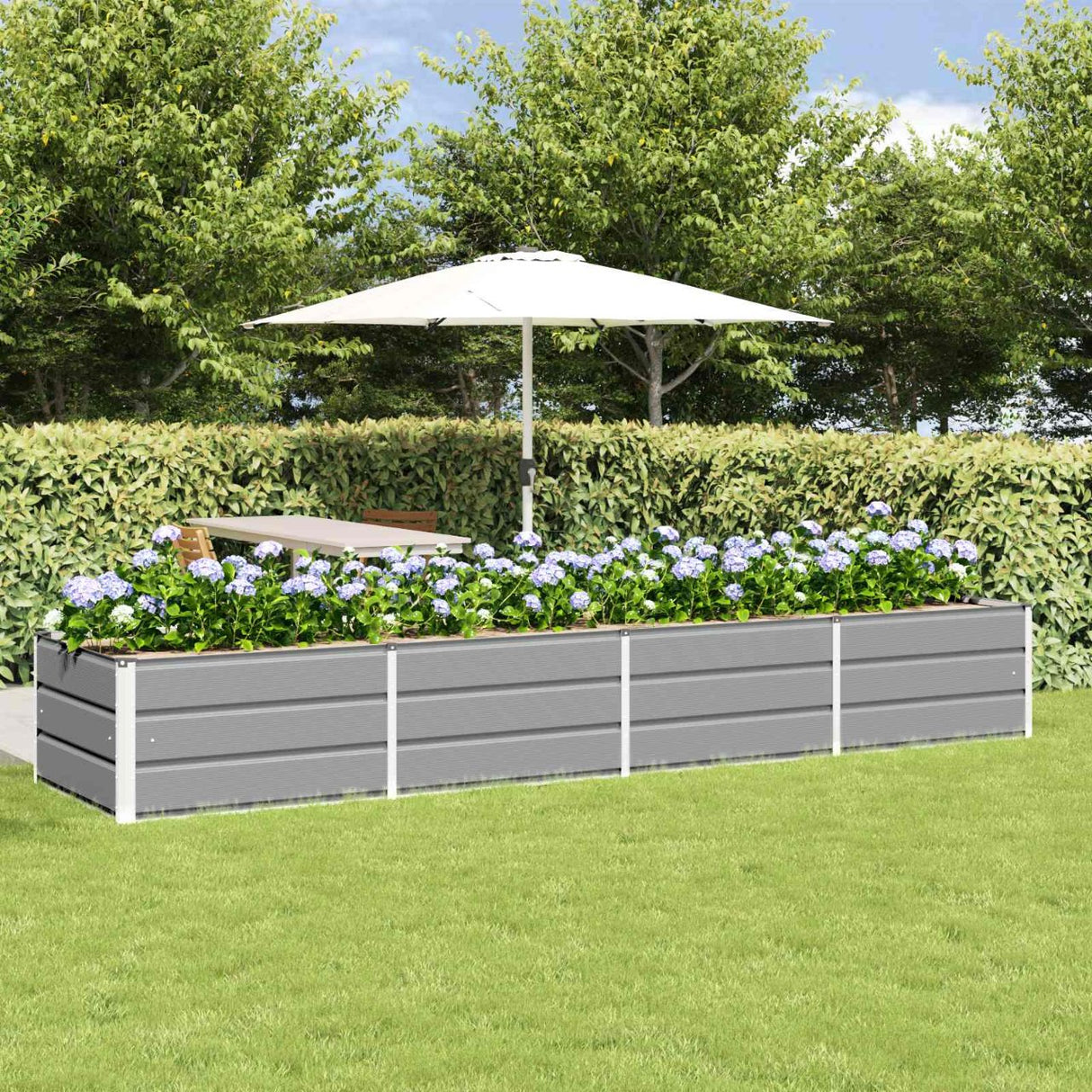 vidaXL Ivory Planter 160 x 80 x 45 cm Steel