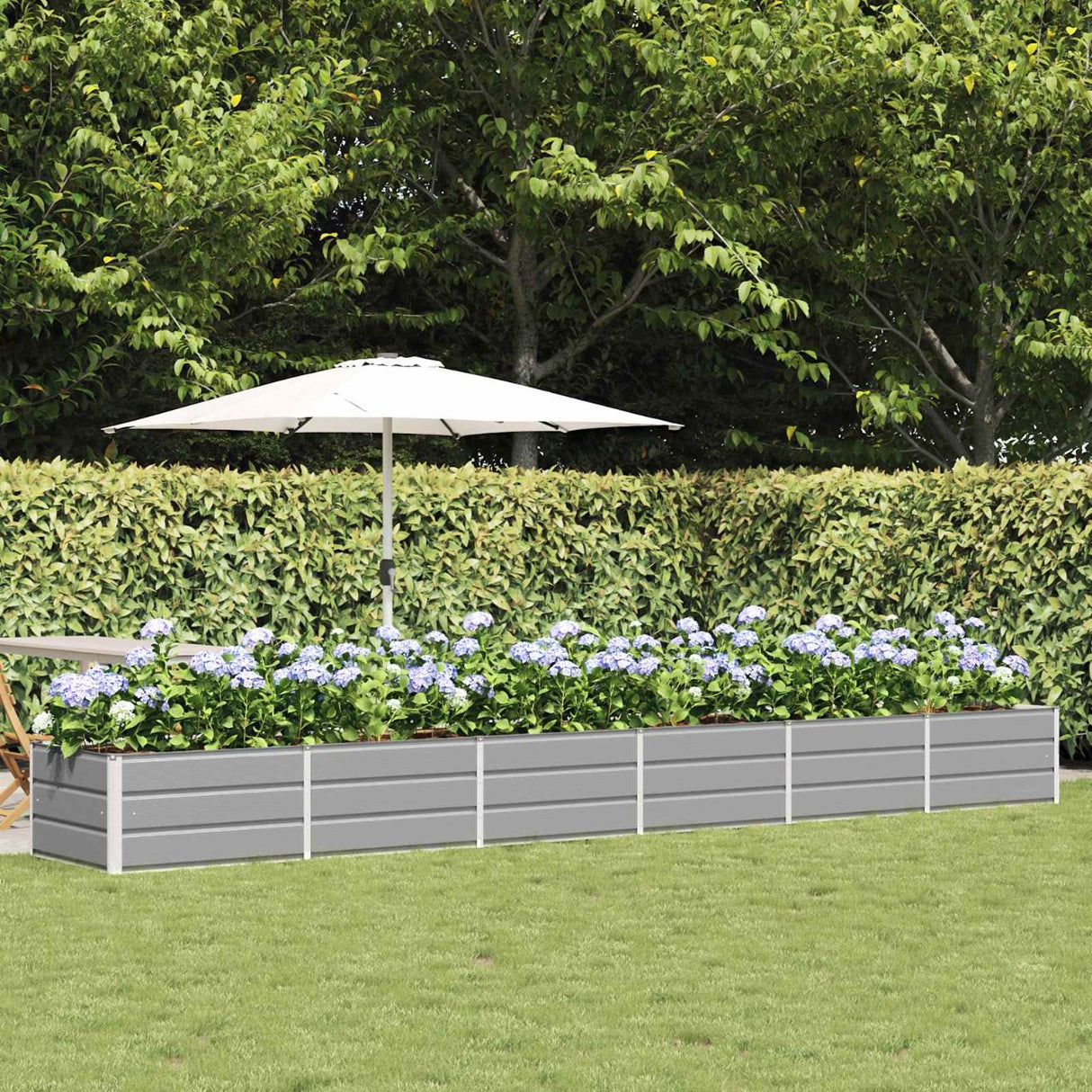 vidaXL Ivory Planter 160 x 80 x 45 cm Steel