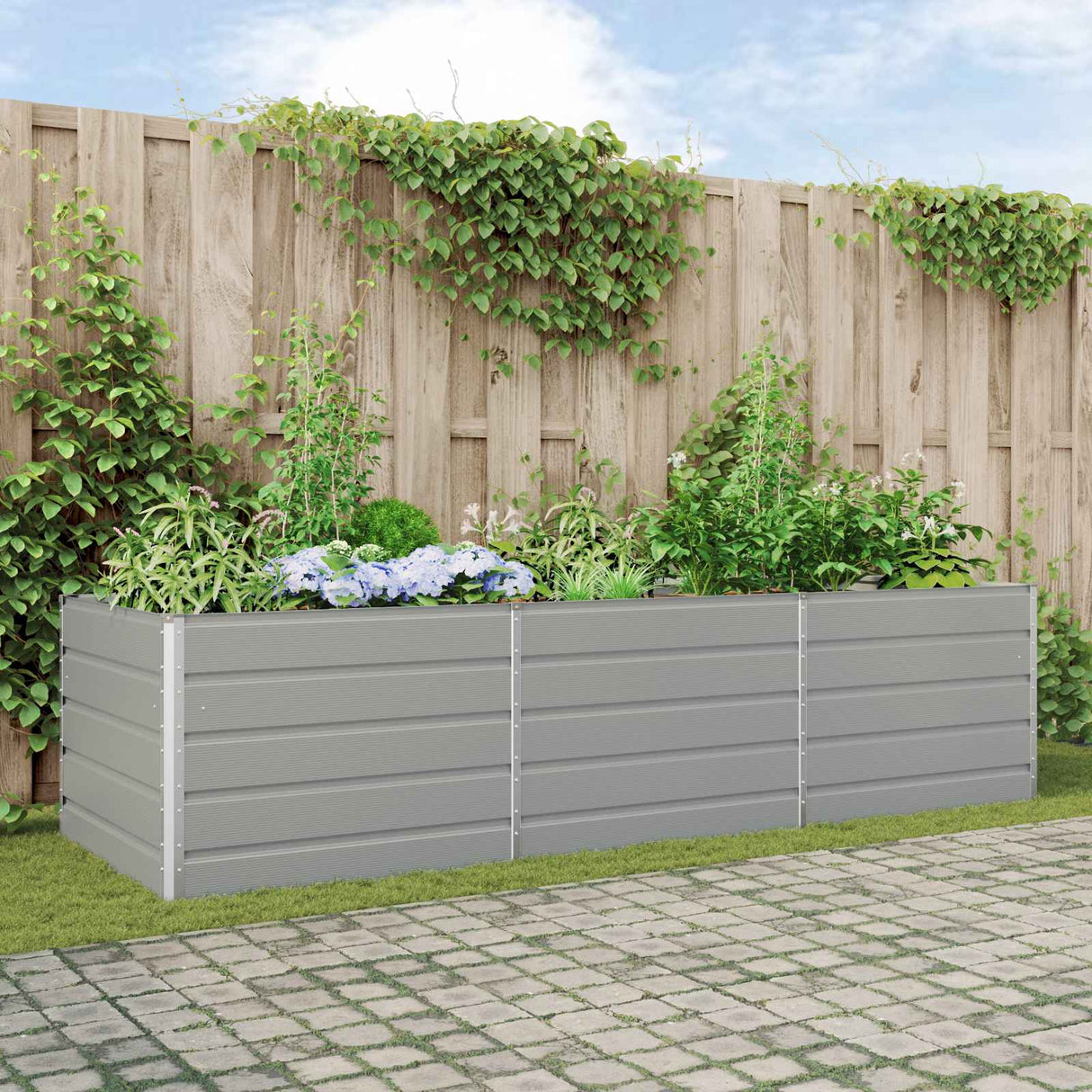 vidaXL Plantenbak Ivoor 195 x 100 x 45 cm Gegevens staal