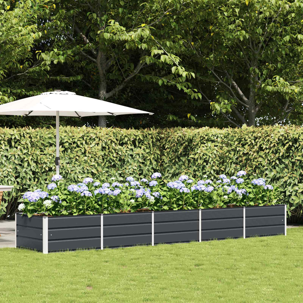 vidaXL Ivory Planter 160 x 80 x 45 cm Steel