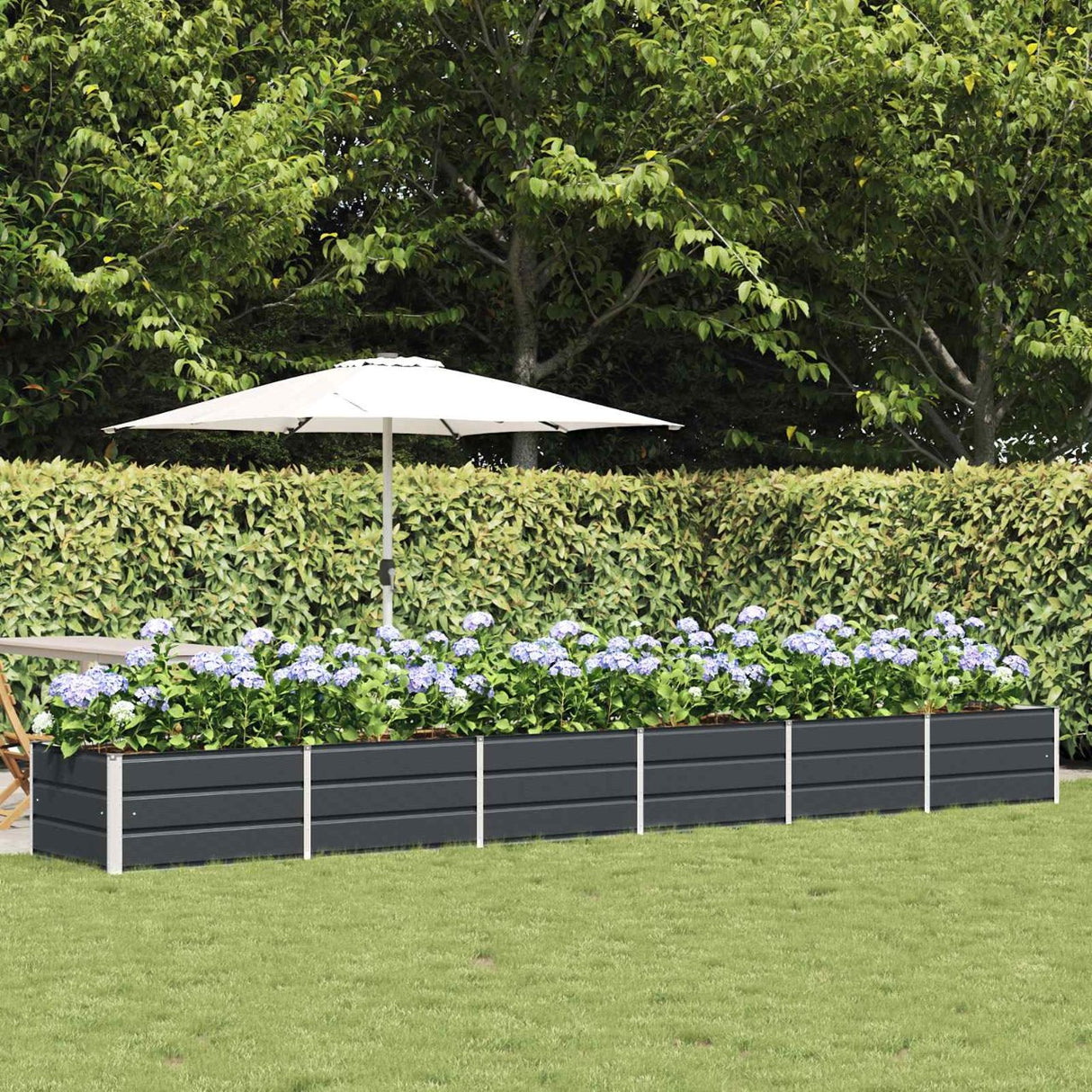 vidaXL Ivory Planter 160 x 80 x 45 cm Steel