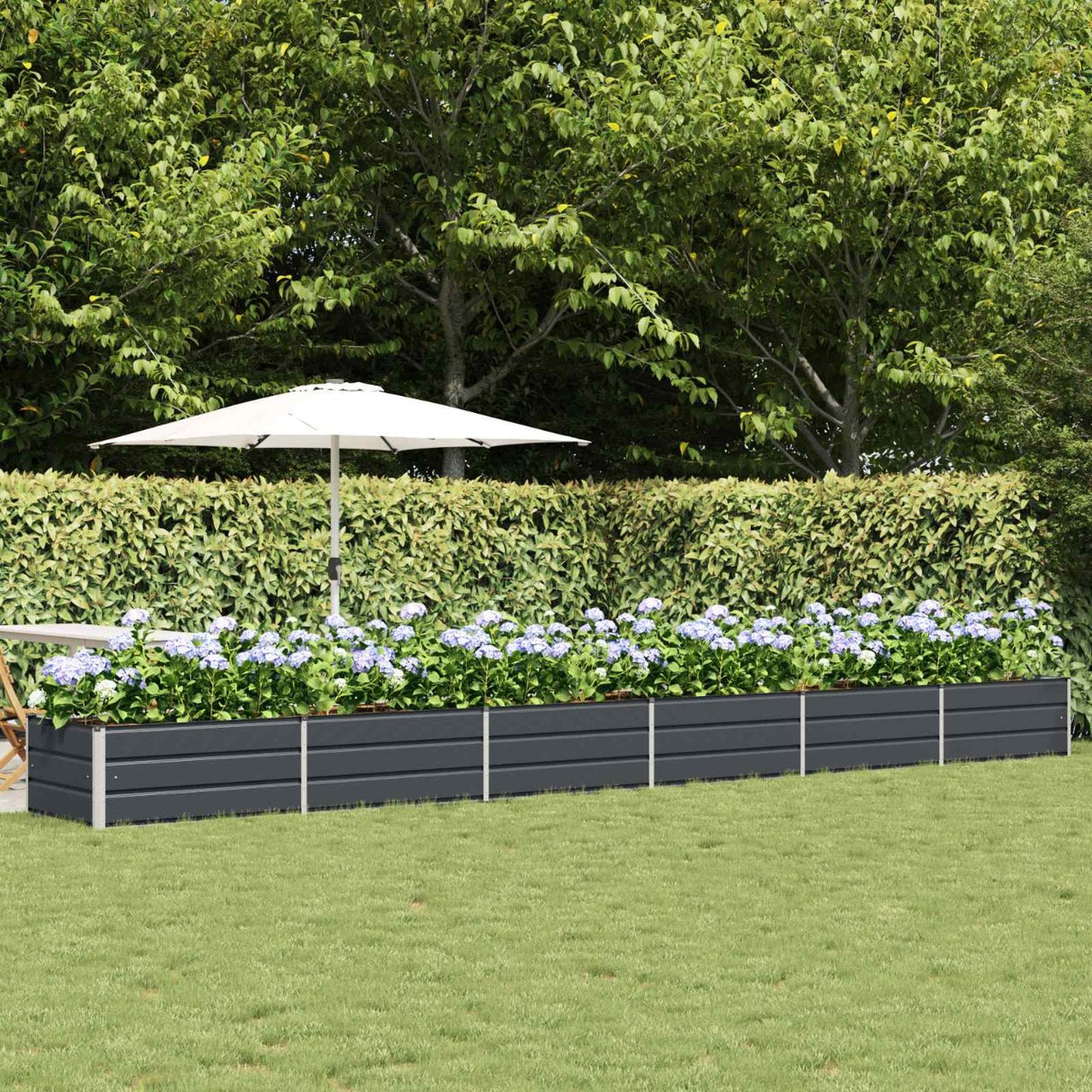 vidaXL Ivory Planter 160 x 80 x 45 cm Steel
