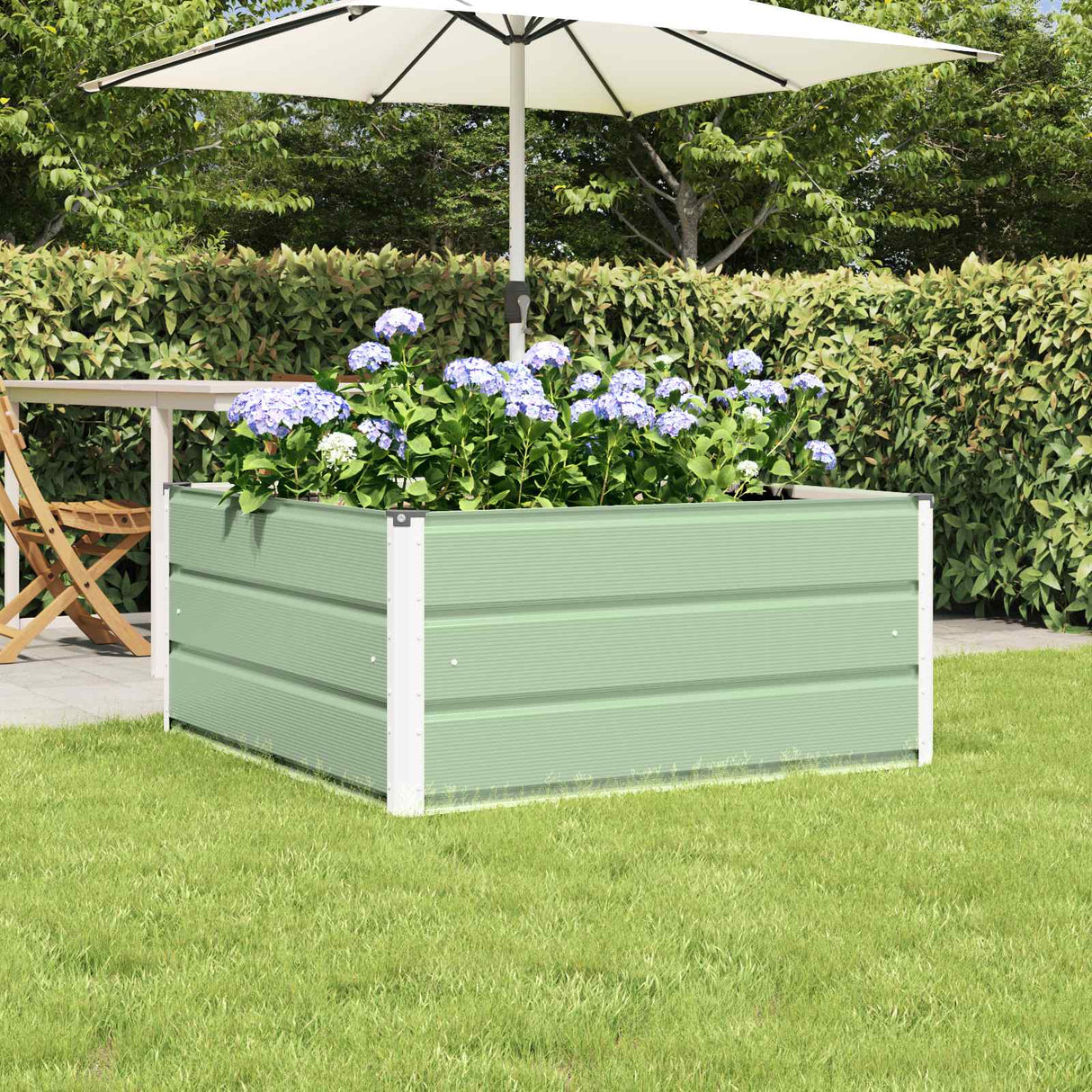 vidaXL Plantenbak Ivoor 100 x 100 x 45 cm Staal
