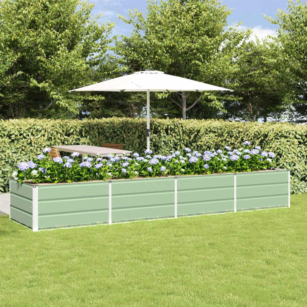 vidaXL Ivory Planter 160 x 80 x 45 cm Steel