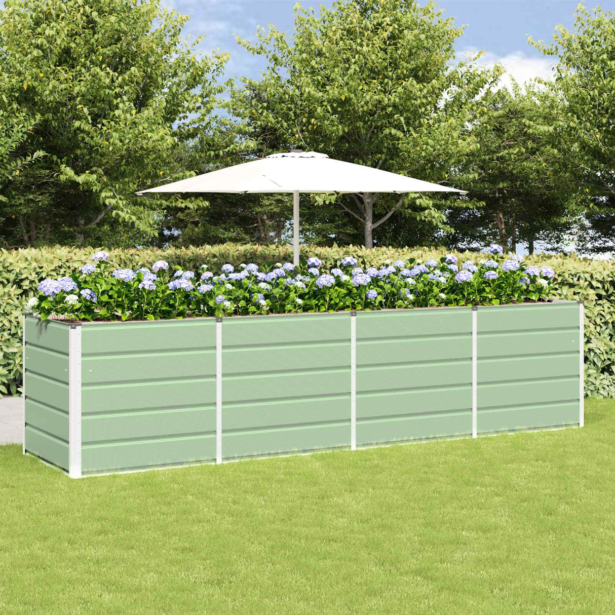 vidaXL Ivory Planter 160 x 80 x 45 cm Steel