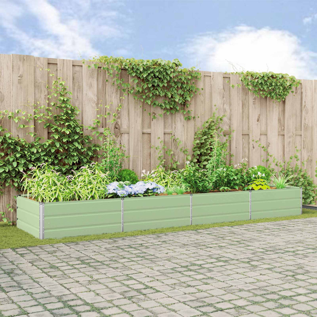 vidaXL Plantenbak Ivoor 195 x 100 x 45 cm Gegevens staal