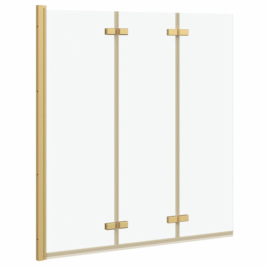 vidaXL Douche Omheining Goud 130 x 138 cm ESG Glas en Aluminium