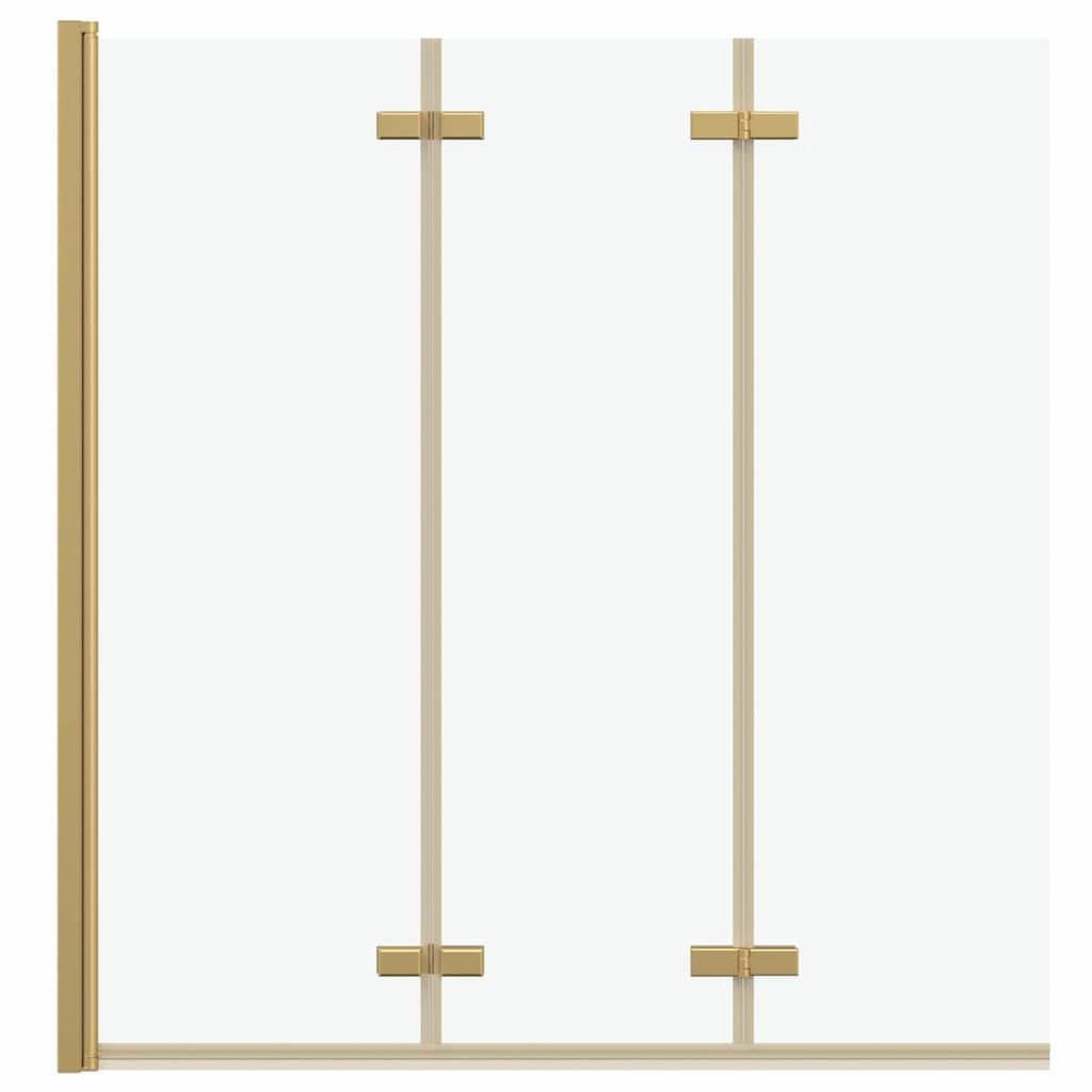 vidaXL Douche Omheining Goud 130 x 138 cm ESG Glas en Aluminium