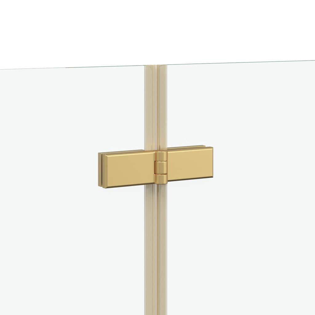 vidaXL Douche Omheining Goud 130 x 138 cm ESG Glas en Aluminium