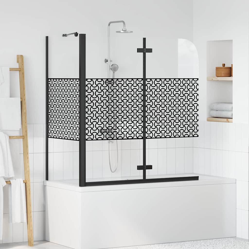 vidaXL Striped Shower Screen 120x68x130 cm Tempered Glass