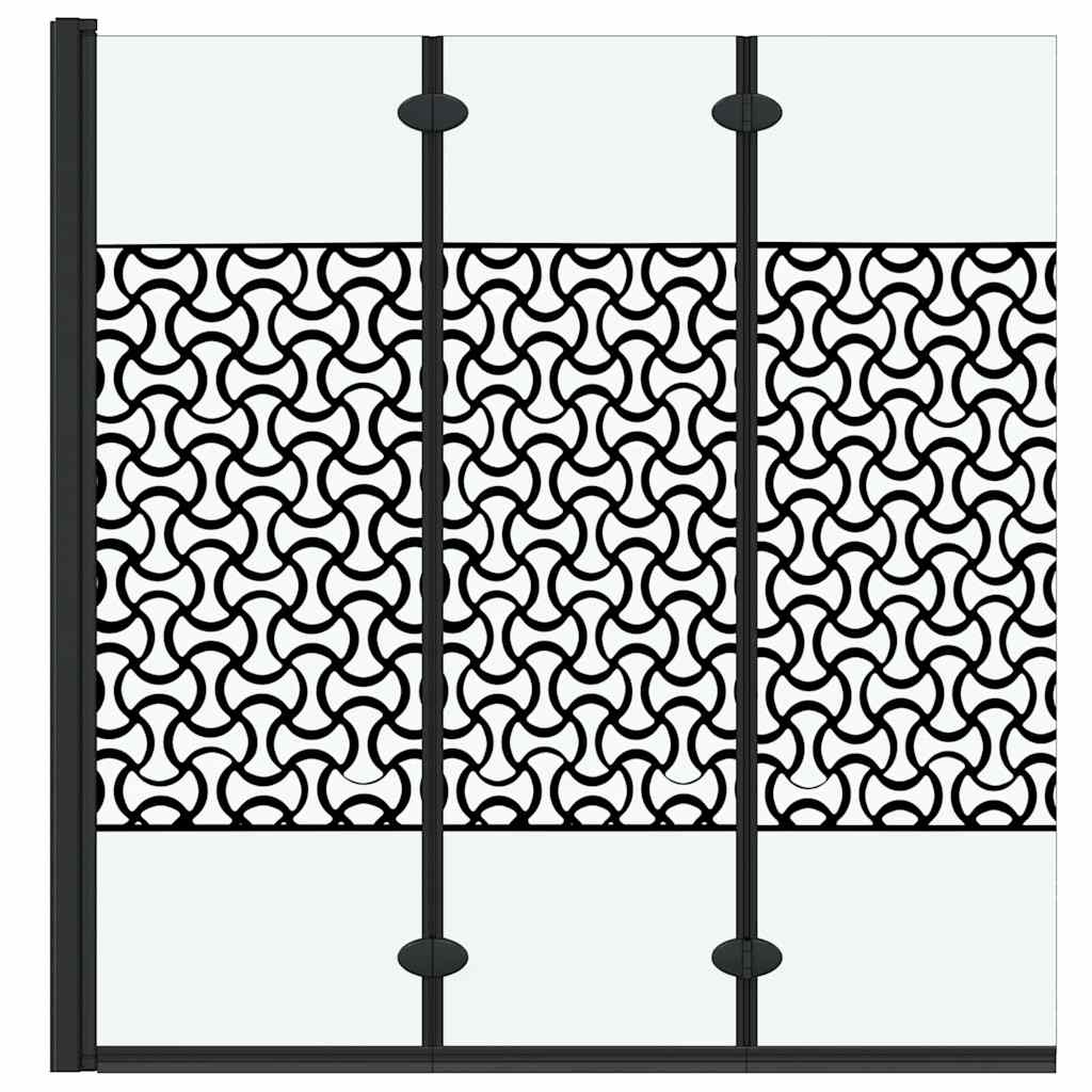 vidaXL Douche Omheining Zwart en Transparant 130 x 130 cm gehard glas