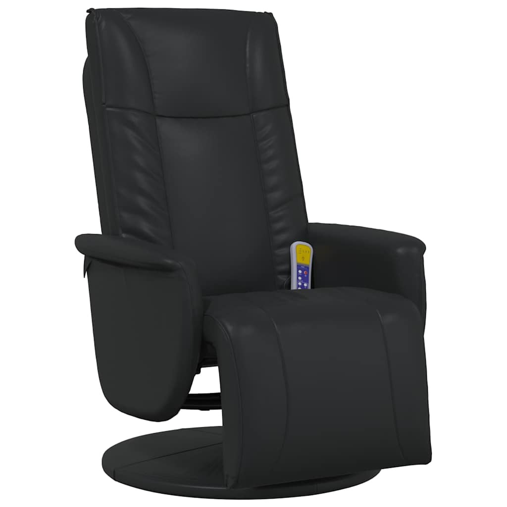 vidaXL Swivel Massage Recliner Black 71 x 90 x 105 cm Artificial Leather