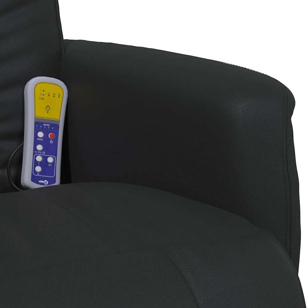 vidaXL Swivel Massage Recliner Black 71 x 90 x 105 cm Artificial Leather