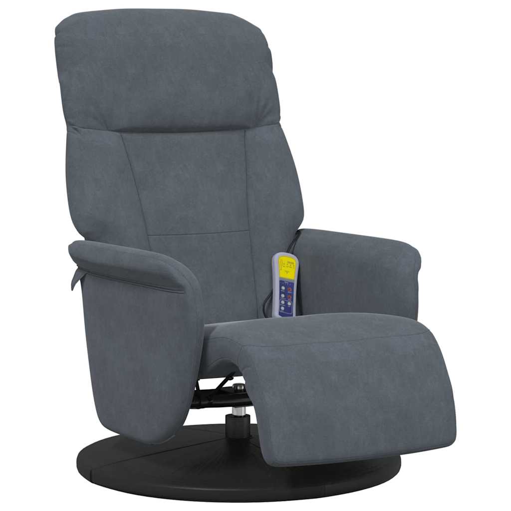 vidaXL Massage Recliner Dark Grey 91 x 71 x 105 cm Velvet