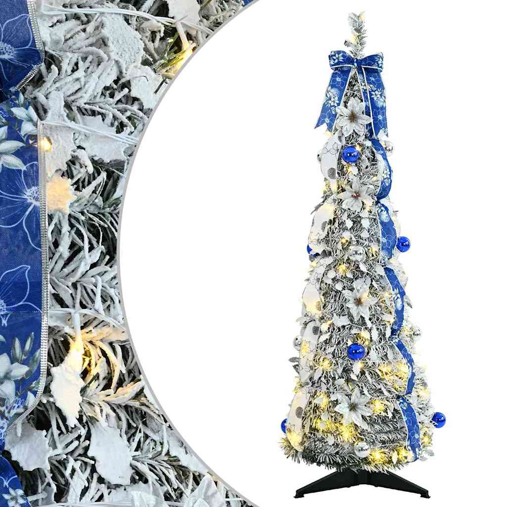 vidaXL Artificial Christmas Tree with 50 LED with Stand White 120 cm PVC