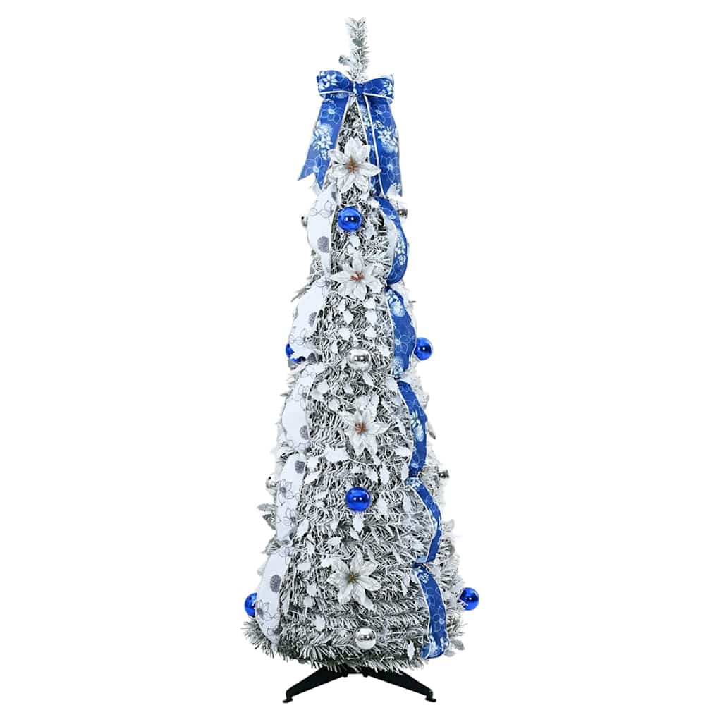 vidaXL Artificial Christmas Tree with 50 LED with Stand White 120 cm PVC