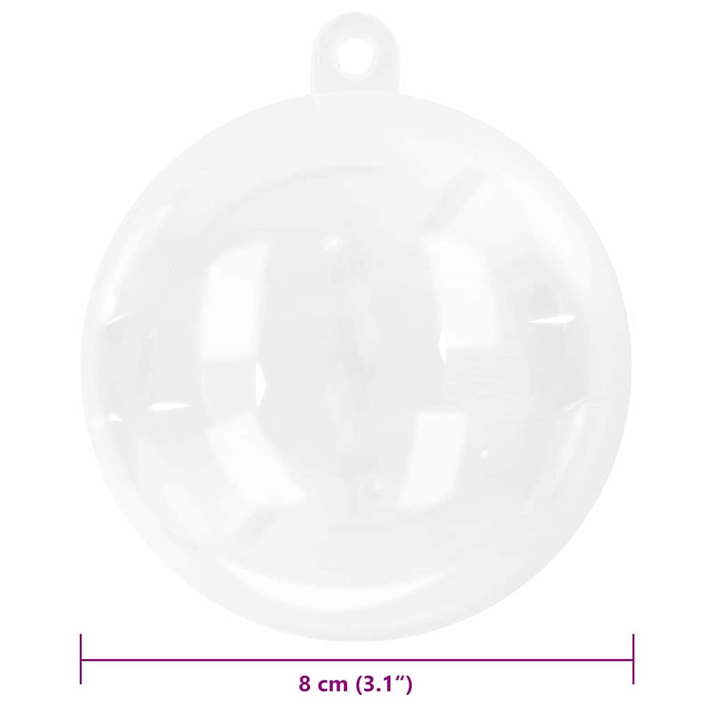vidaXL Christmas Ball Set 50 pcs LED Transparent Ø 5 cm Plastic