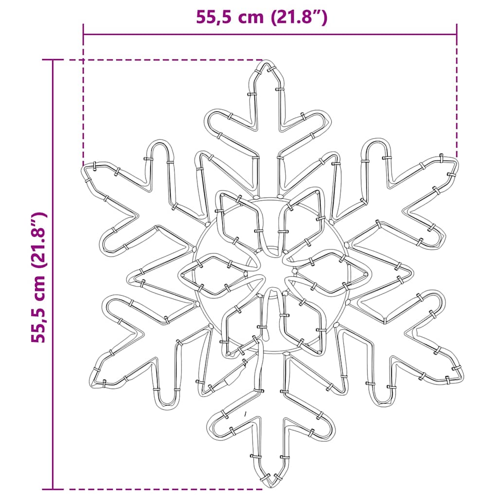vidaXL Kerst sneeuwvlok met 156 LED Blauw 55,5 x 55,5 x 0,75 cm PVC