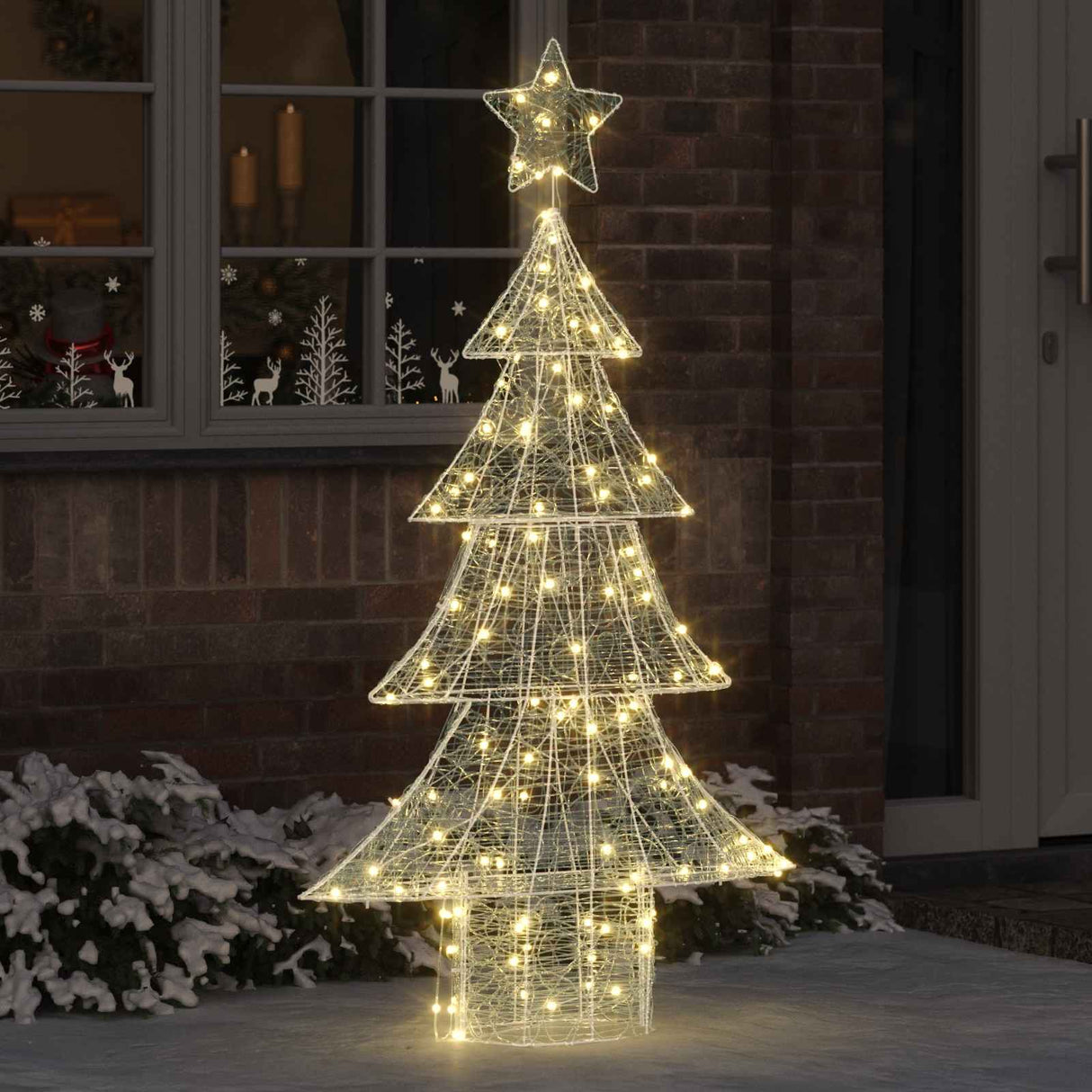 vidaXL Kerstboom met 100 LED Warmwit 120 cm Acryl