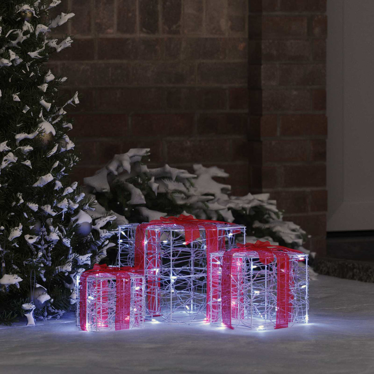 vidaXL met 60 LED 3 pcs Warmwit 20 x 20 x 20 cm Acryl