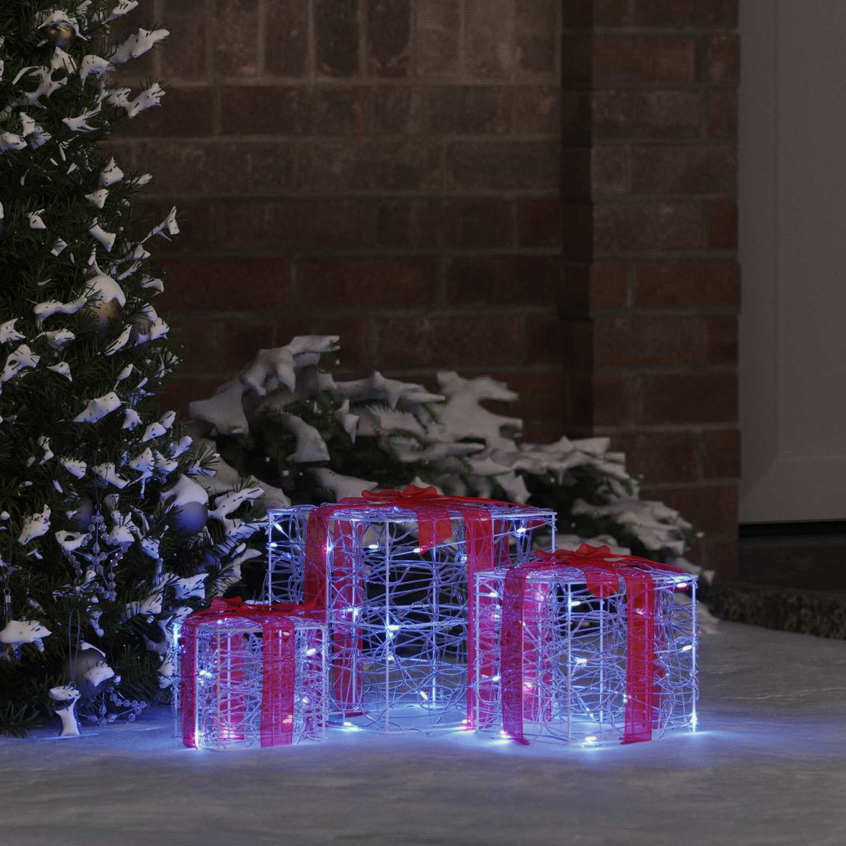 vidaXL met 60 LED 3 pcs Warmwit 20 x 20 x 20 cm Acryl