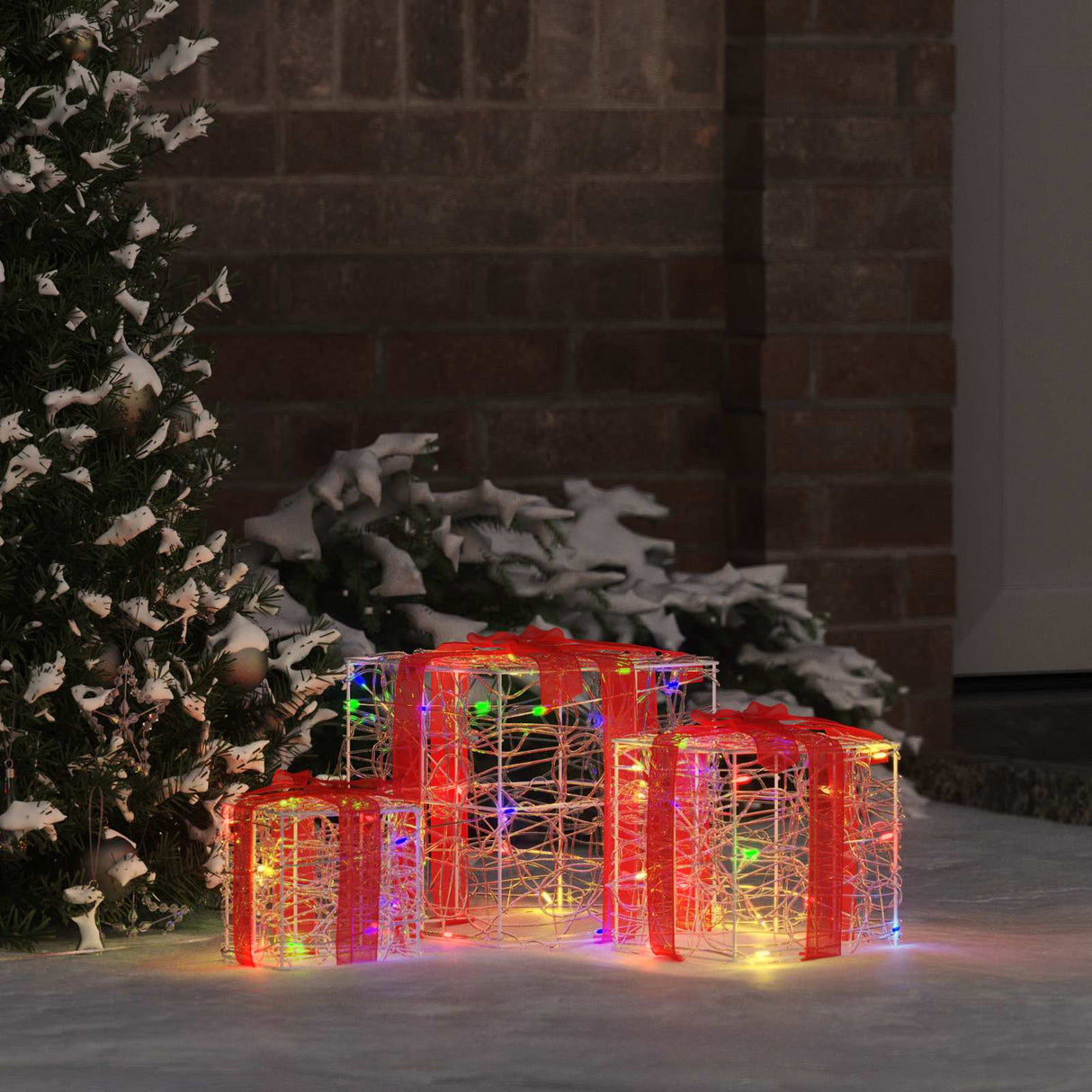 vidaXL met 60 LED 3 pcs Warmwit 20 x 20 x 20 cm Acryl