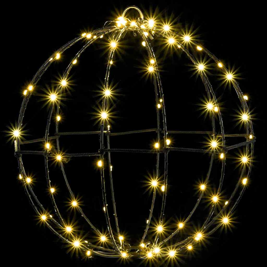 vidaXL Bal met 160 LED Warmwit 50,5 x 50,5 x 52 cm Metaal