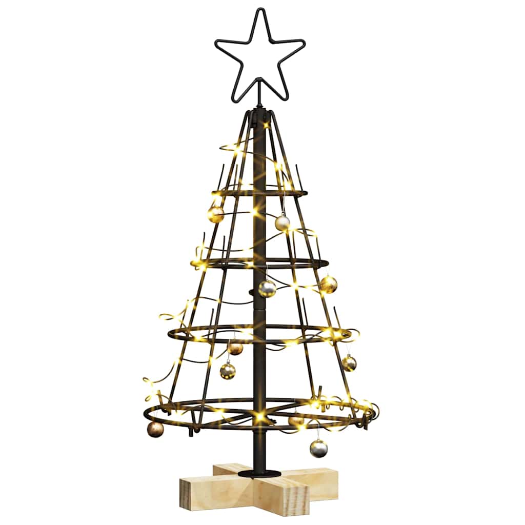 vidaXL Kerst Cone Boom met standaard Zwart 60 cm Staal