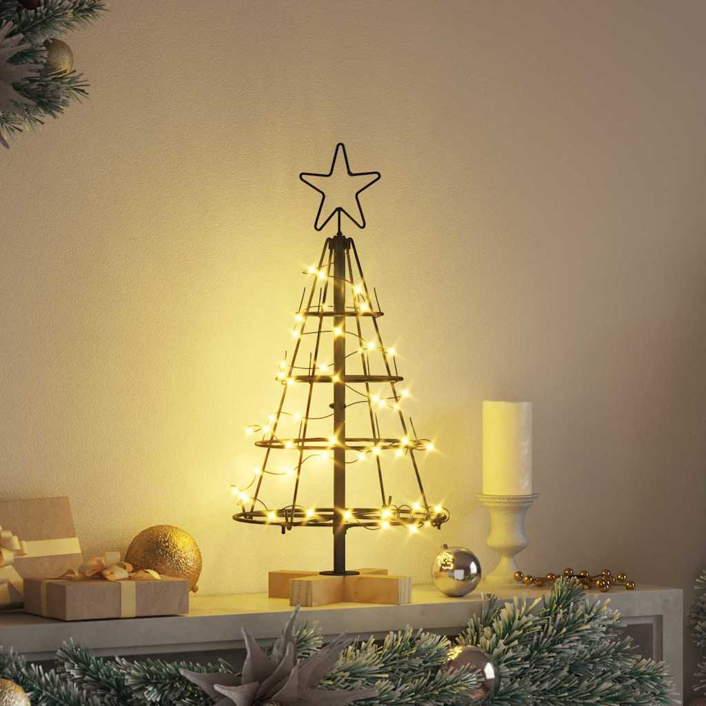 vidaXL Kerst Cone Boom met standaard Zwart 60 cm Staal