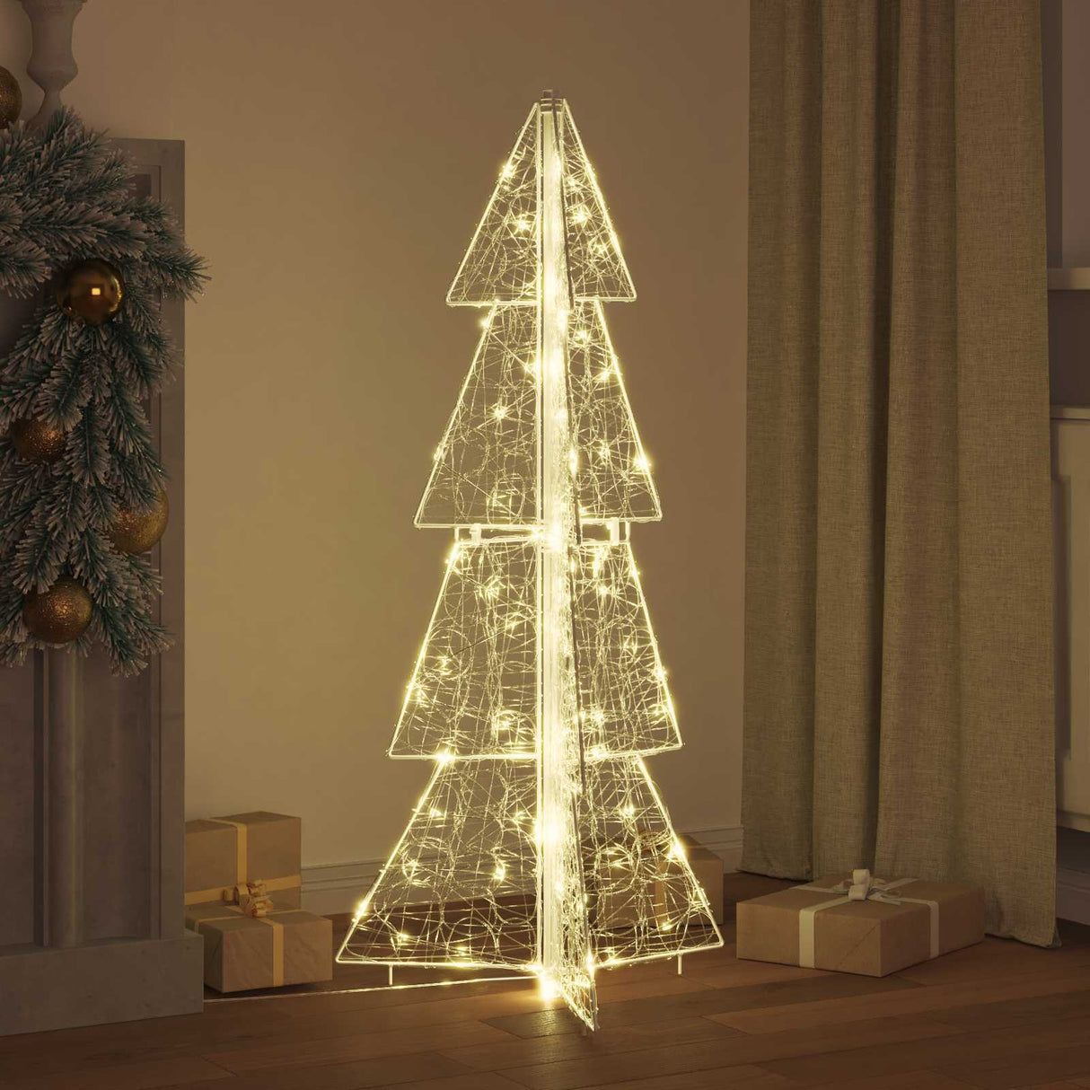 vidaXL Kerstboom met 100 LED Warmwit 120 cm Acryl