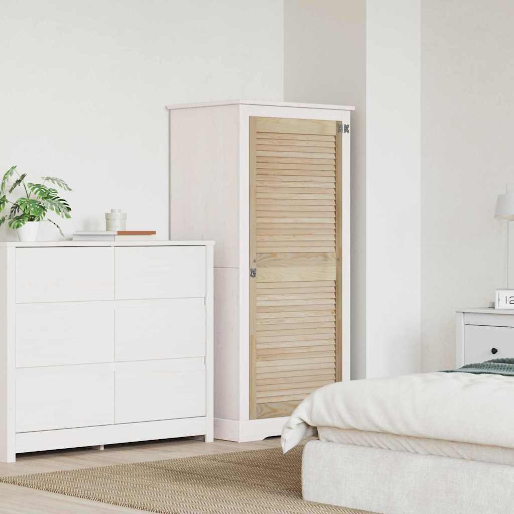 vidaXL Kastdeur met lamellen 39,5x39,4 cm massief grenenhout