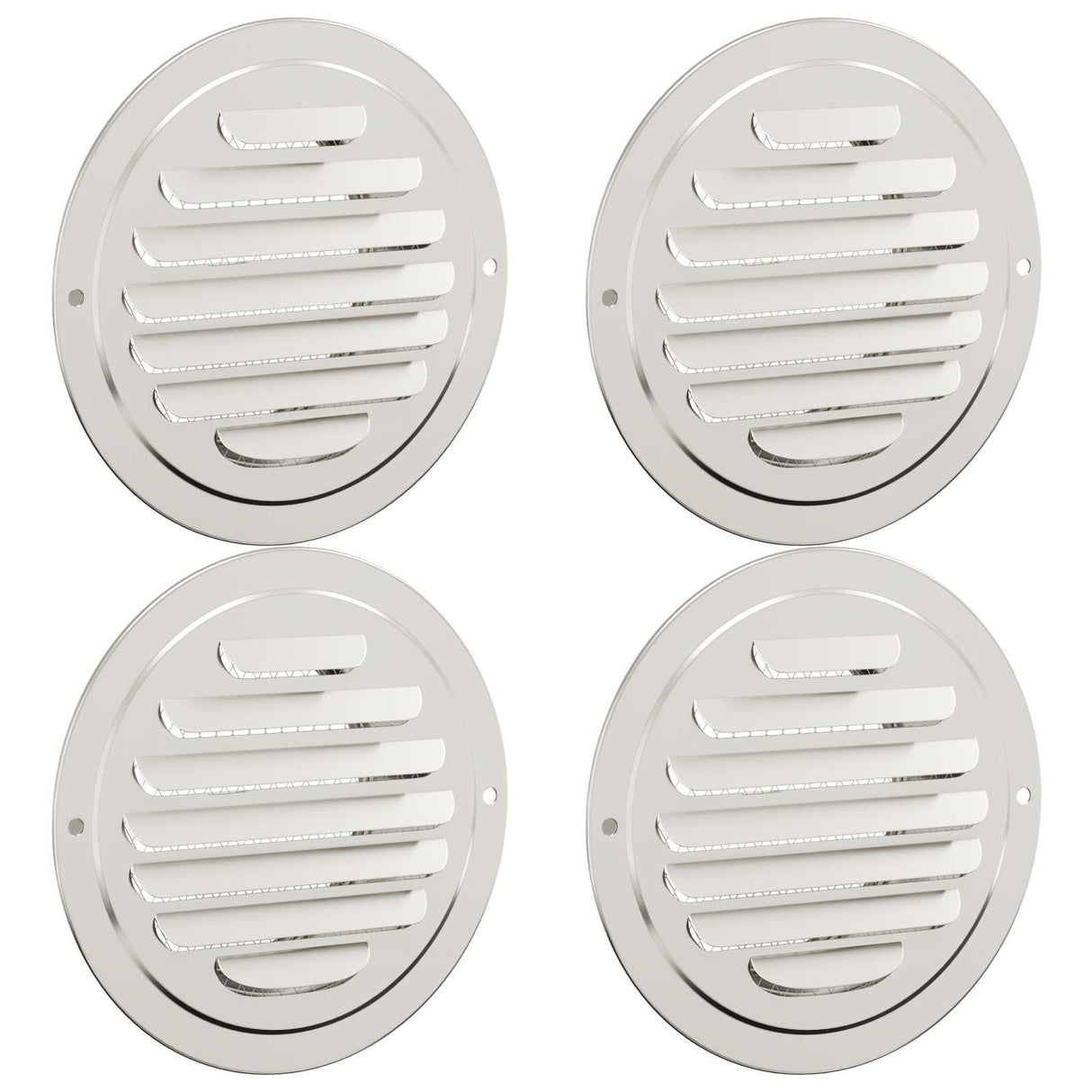 vidaXL Luchtventilatieroosters 4 pcs Zilver 80 mm Roestvrij staal