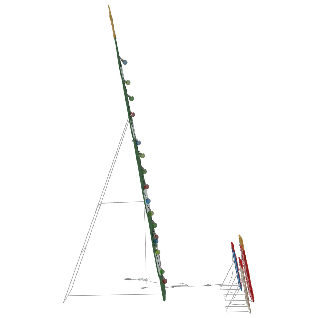 vidaXL Verlichte Kerstboom met 3 Geschenkdozen 2D Warm Wit 150 cm