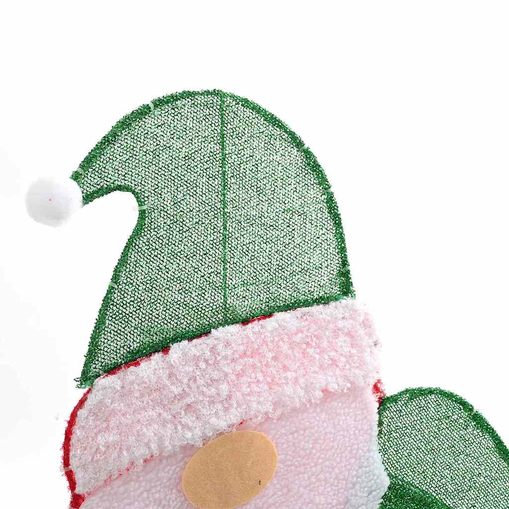 vidaXL Verlichte Kerstman met 60 LED Warmwit 70 x 62 cm Tinsel Stof
