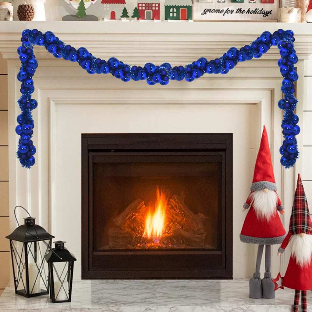 vidaXL Kerstbal Guirlande Zwart 186 cm Polystyreen