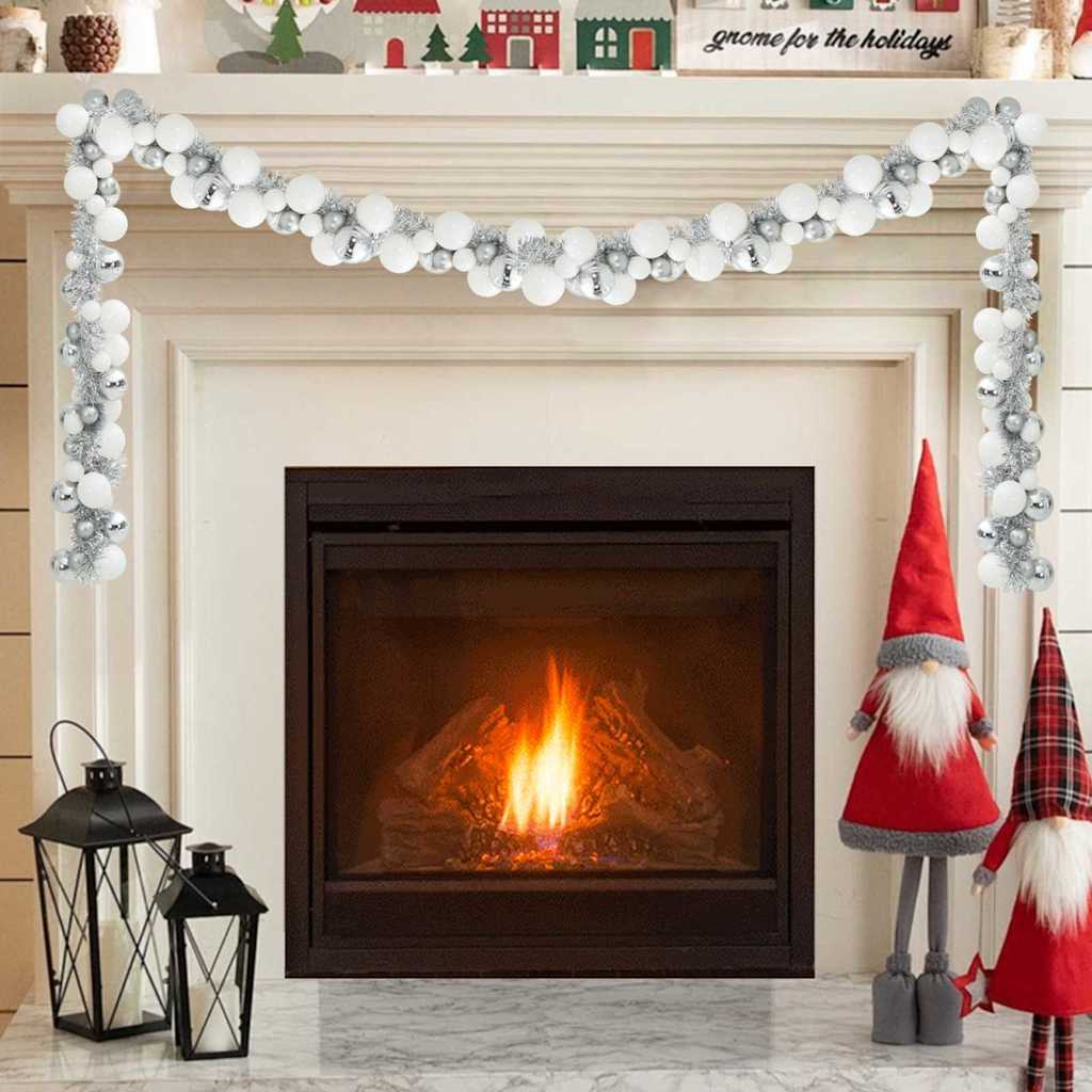vidaXL Kerstbal Guirlande Zwart 186 cm Polystyreen