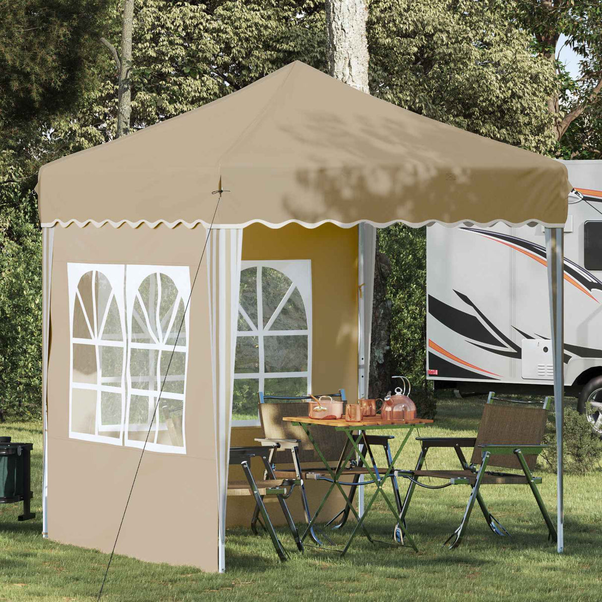 vidaXL Pop-up Feesttent Crème 195 x 195 x 245 cm Oxford Stof