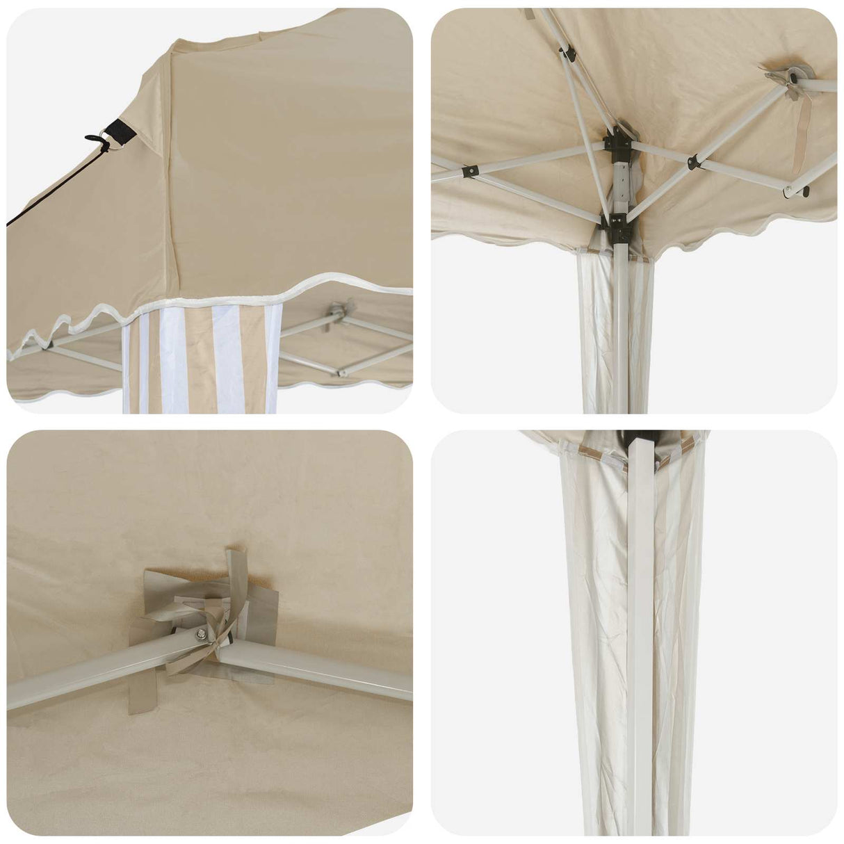 vidaXL Pop-up Feesttent 575 x 290 x 245 cm Crèmekleurig