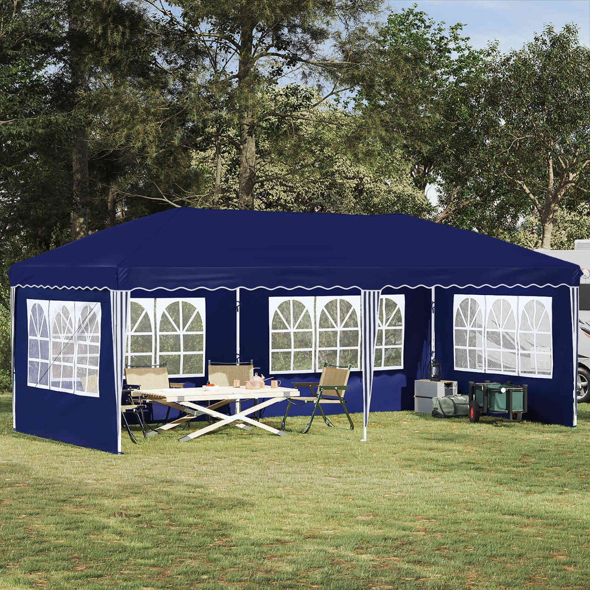 vidaXL Pop-up Feesttent 575 x 290 x 245 cm Crèmekleurig
