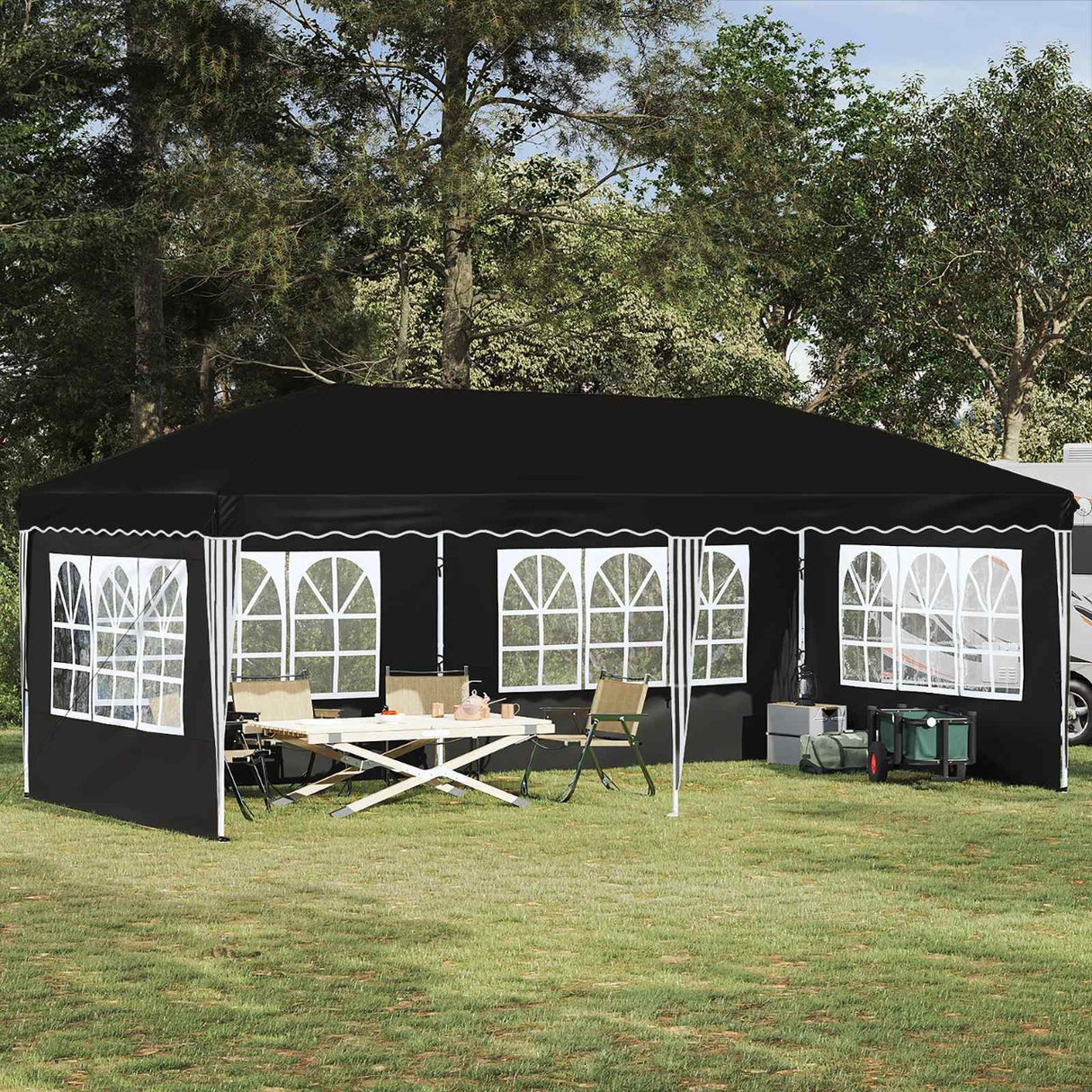 vidaXL Pop-up Feesttent 575 x 290 x 245 cm Crèmekleurig