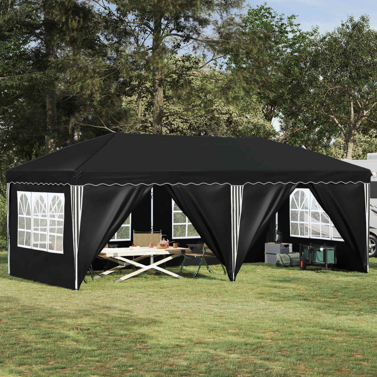 vidaXL Pop-up Feesttent 575 x 290 x 245 cm Crèmekleurig