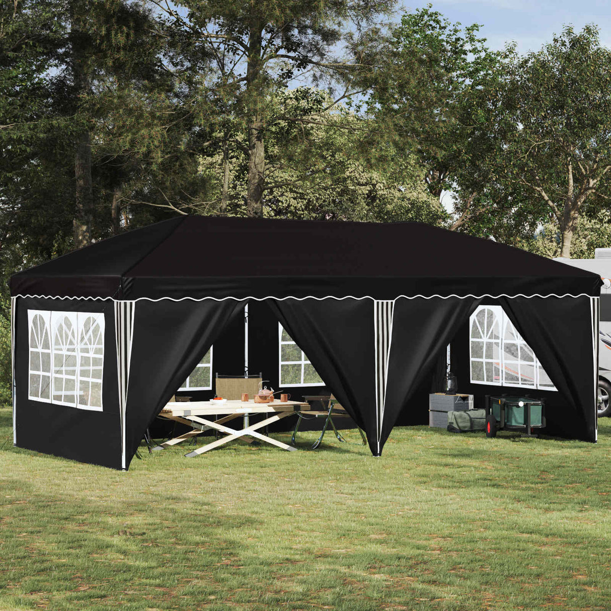 vidaXL Pop-up Feesttent 575 x 290 x 245 cm Crèmekleurig