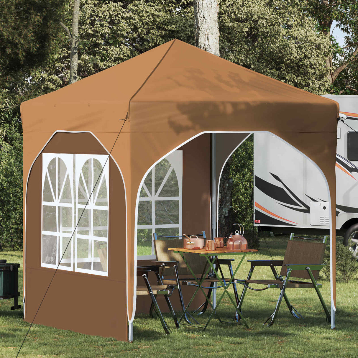 vidaXL Pop-up Feesttent 194 x 194 x 245 cm Crèmekleurig