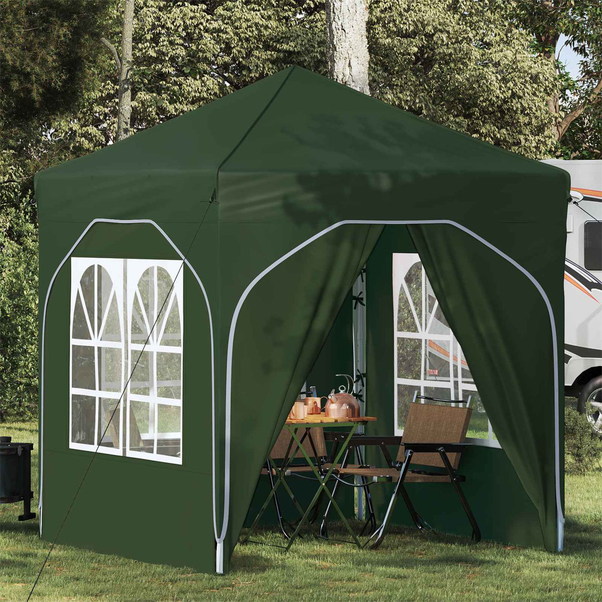 vidaXL Pop-up Feesttent 194 x 194 x 245 cm Crèmekleurig