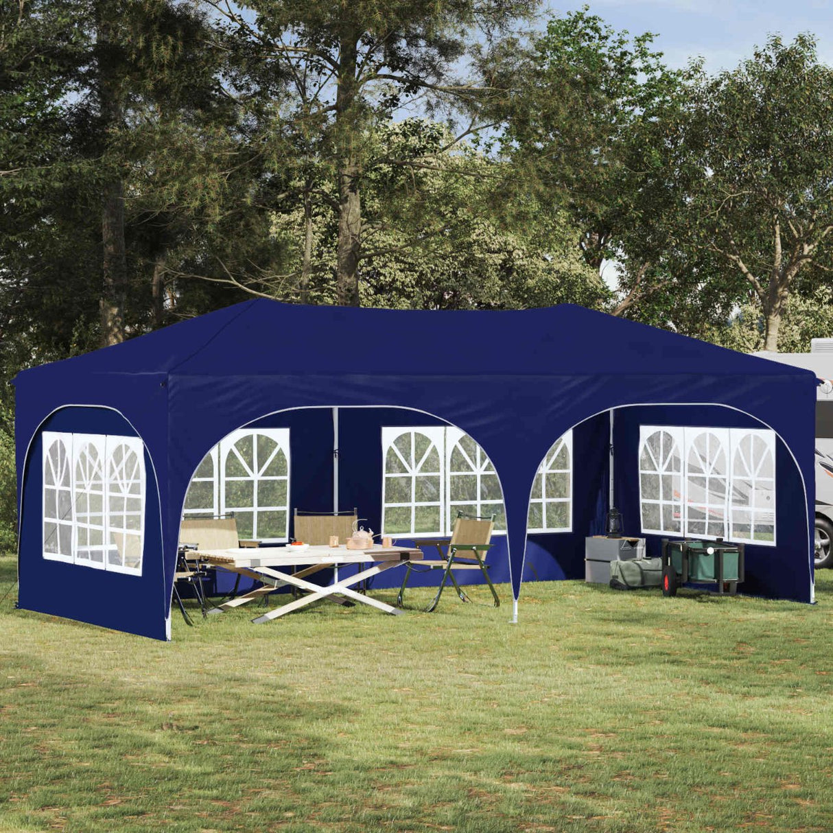 vidaXL Pop-up Feesttent 575 x 288 x 245 cm Crèmekleurig Oxford Stof