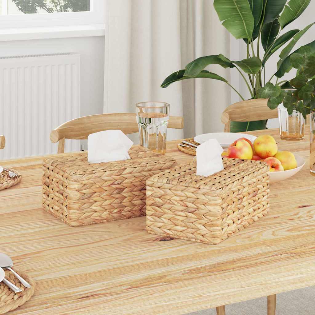 vidaXL Tissue Doos Deksels 2 pcs Waterhyacint 27.5 x 16.5 x 14 cm