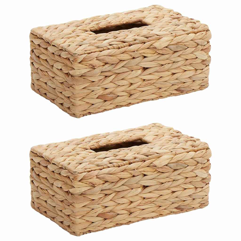 vidaXL Tissue Doos Deksels 2 pcs Waterhyacint 27.5 x 16.5 x 14 cm