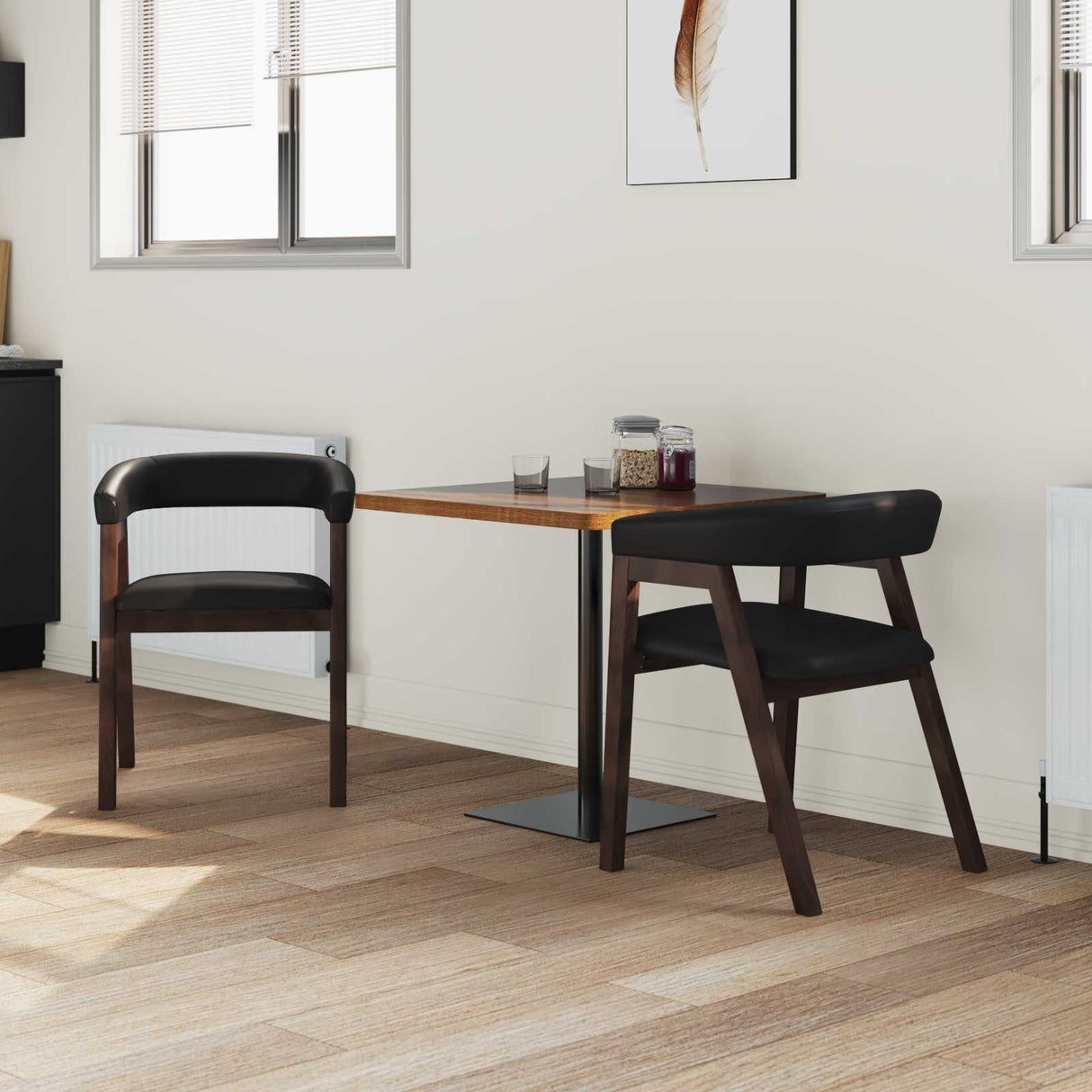 vidaXL Dining Chairs 2 pcs Light Brown 54 x 57 x 73 cm Solid Rubberwood